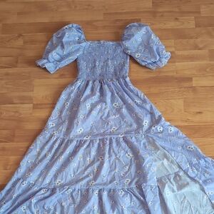 Floral Puff Sleeve Maxi Dress